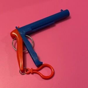 Blue and red rubber band gun Keychain Accessory